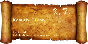 Krauth Timon névjegykártya